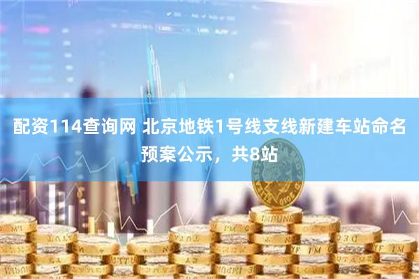 配资114查询网 北京地铁1号线支线新建车站命名预案公示，共8站